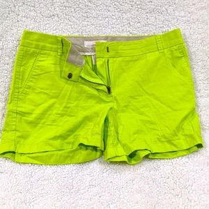 J. Crew bright green chino shorts